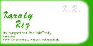 karoly riz business card